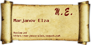 Marjanov Elza névjegykártya